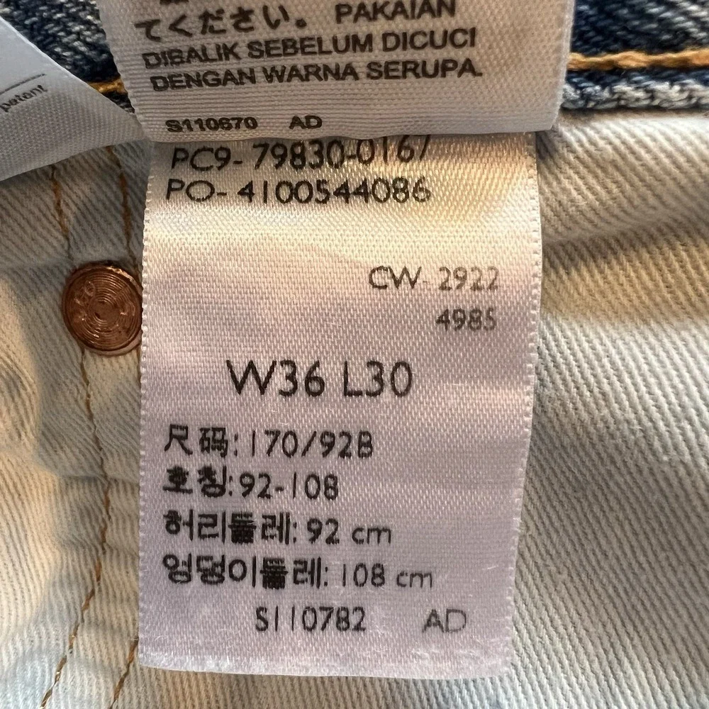 Levi's Premium 501 '93 Jeans Mens 36x30 Blue Straight Leg Button Fly 90s Fit